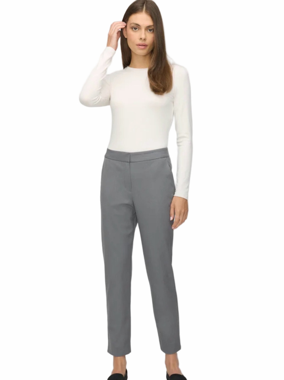 KIT + ACE Ladies Size 12 Seymour Tailored Dress Flat Front HR Ankle Pants BLUE